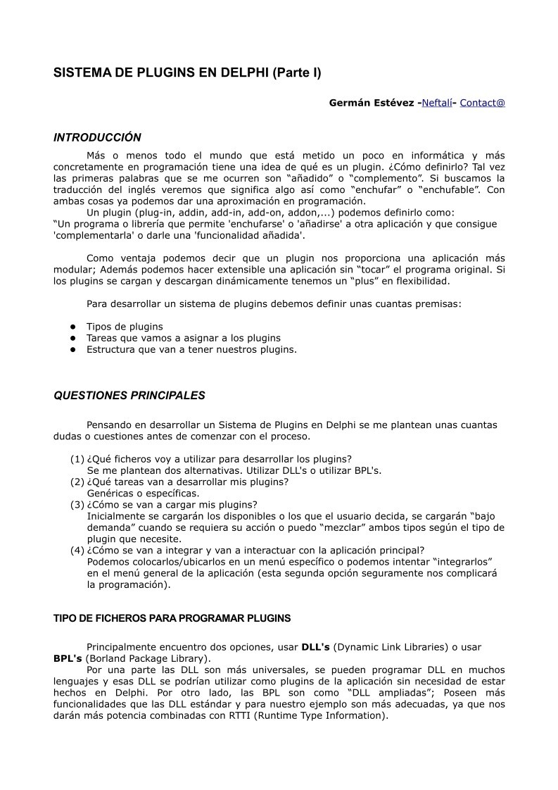 Imágen de pdf Sistema de PlugIns en Delphi - Parte 1
