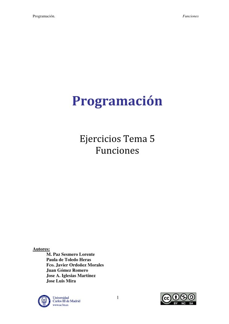 Imágen de pdf Ejercicios Tema 5 - Funciones