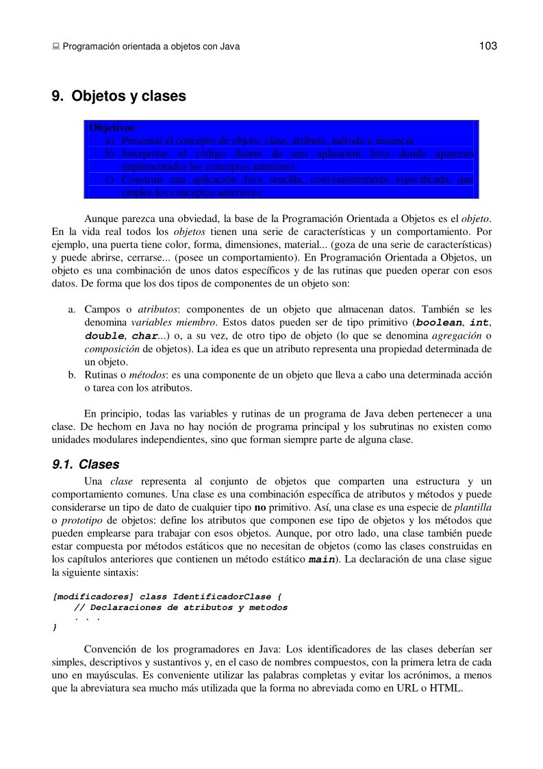 Imágen de pdf 9. Objetos y clases - Programación orientada a objetos con Java