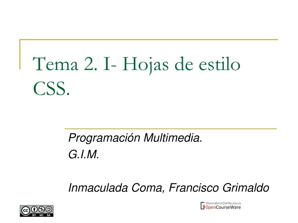 Imágen de pdf Tema 2. I- Hojas de estilo CSS