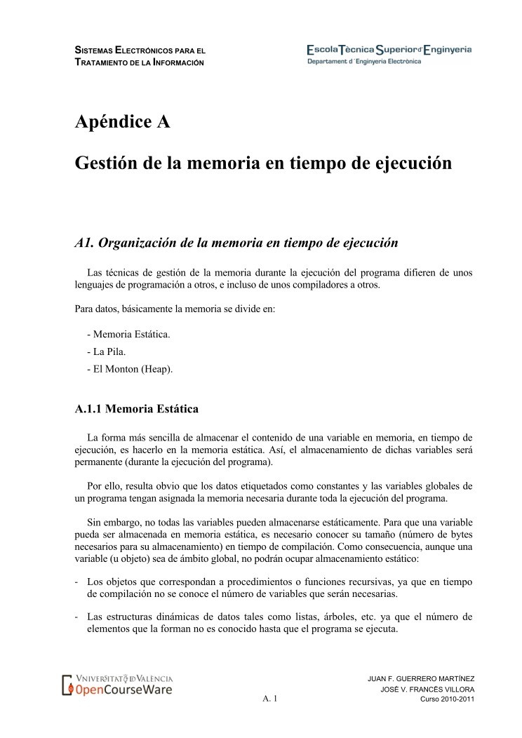 Imágen de pdf Gestión de la memoria en tiempo de ejecución