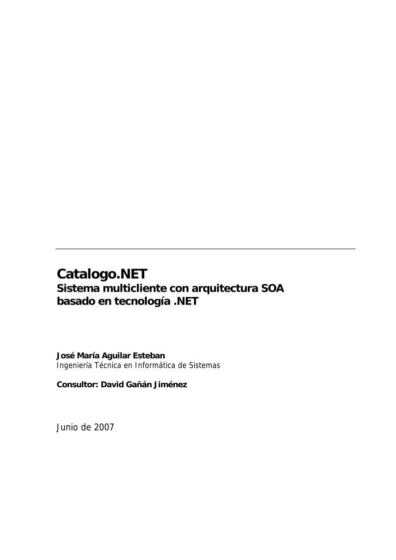 Imágen de pdf Catalogo.NET - Sistema multicliente con arquitectura SOA basado en tecnología .NET