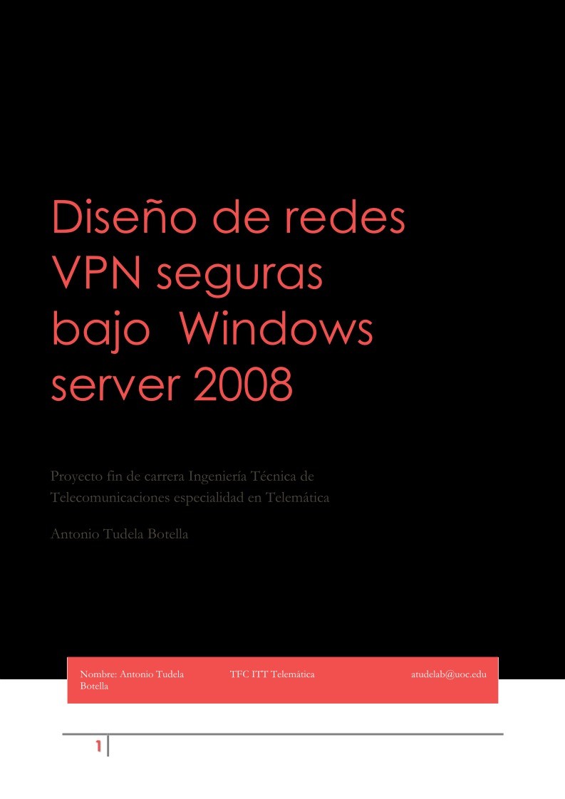 Imágen de pdf Diseño de redes VPN seguras bajo Windows server 2008