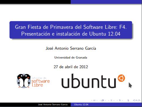 Imágen de pdf Gran Fiesta de Primavera del Software Libre: F4. Presentación e instalación de Ubuntu 12.04
