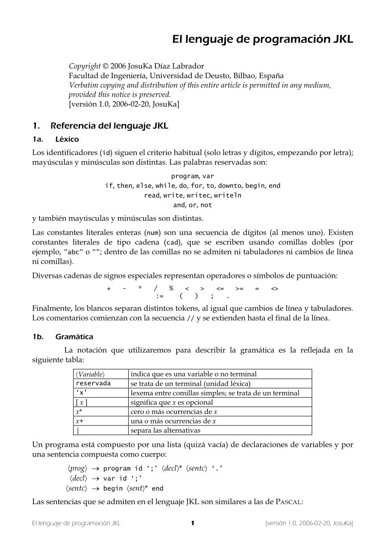 Imágen de pdf El lenguaje de programación JKL