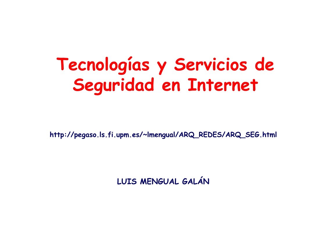 Imágen de pdf Tecnologías y Servicios de Seguridad en Internet