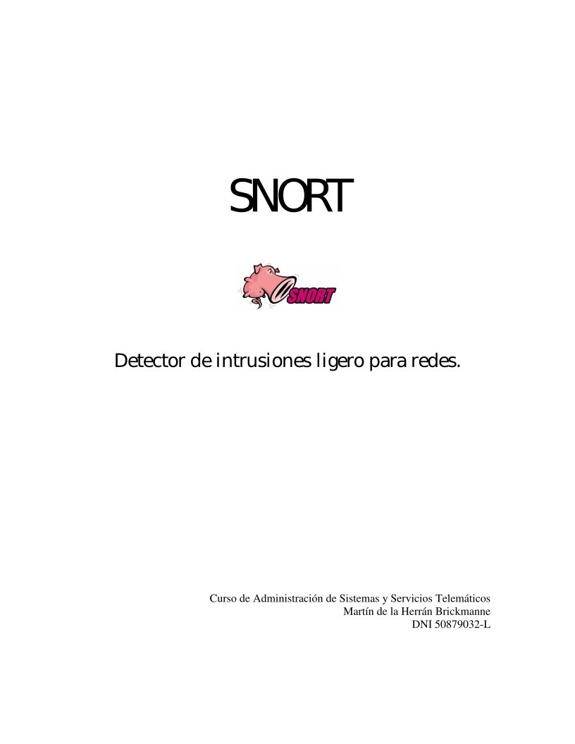 Imágen de pdf SNORT Detector de intrusiones ligero para redes