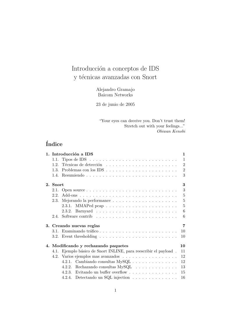 Imágen de pdf Introducción a conceptos de IDS y técnicas avanzadas con Snort