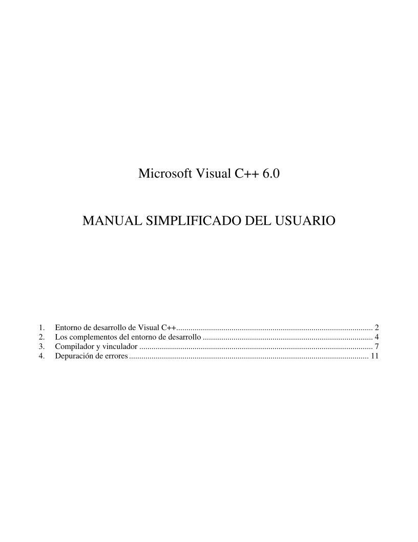 Imágen de pdf Microsoft Visual C++ 6.0 - Manual simplificado del usuario