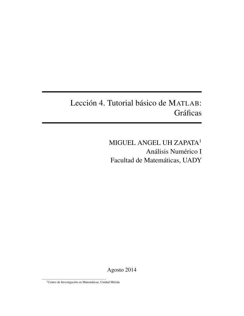 Imágen de pdf Lección 4: Gráficas - Tutorial básico de MATLAB