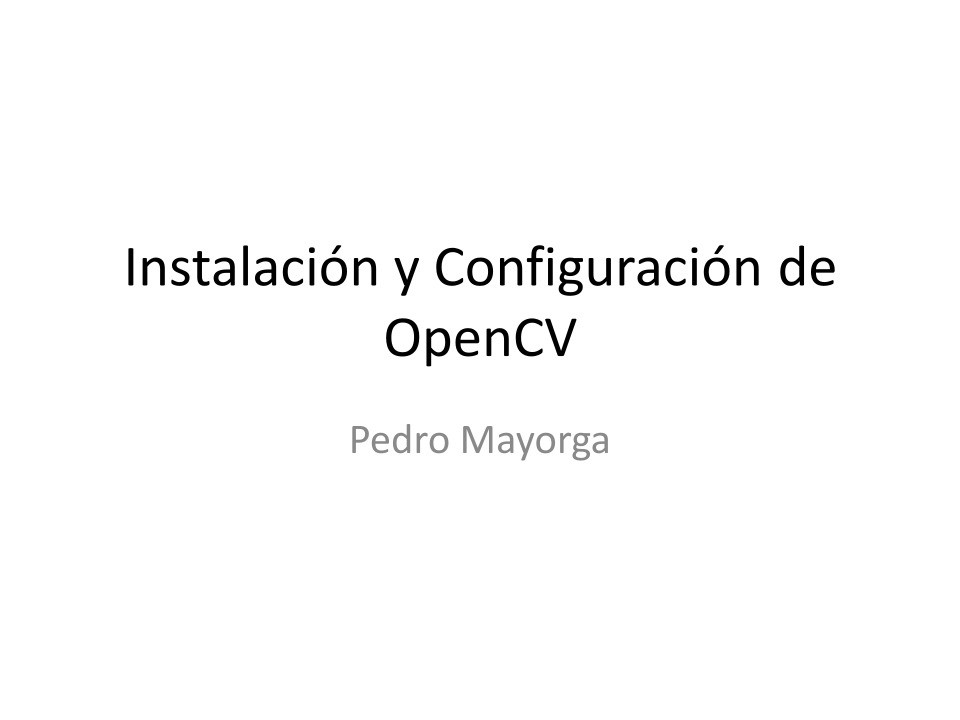 Imágen de pdf Instalación y Configuración de OpenCV