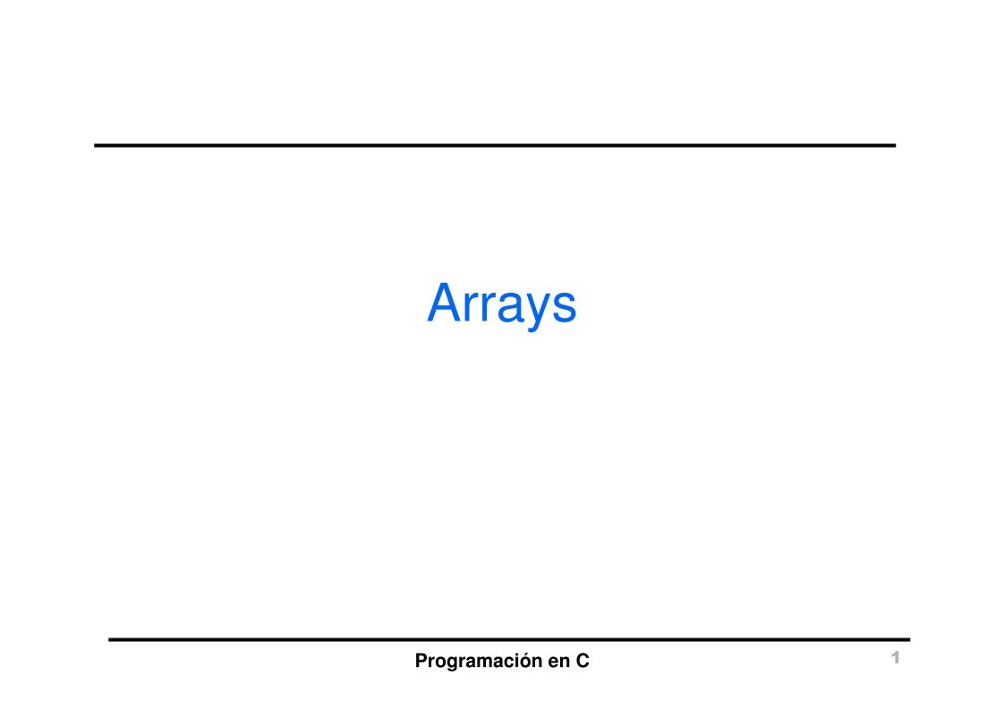 Imágen de pdf Arrays - Programación en C