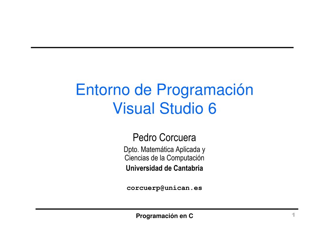 Imágen de pdf Programación en C - Entorno de Programación Visual Studio 6