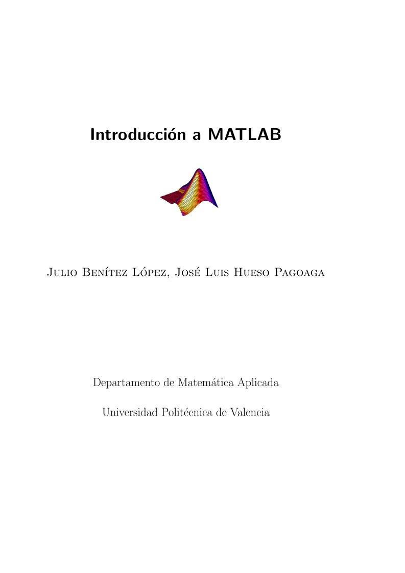 Imágen de pdf Introducción a MATLAB