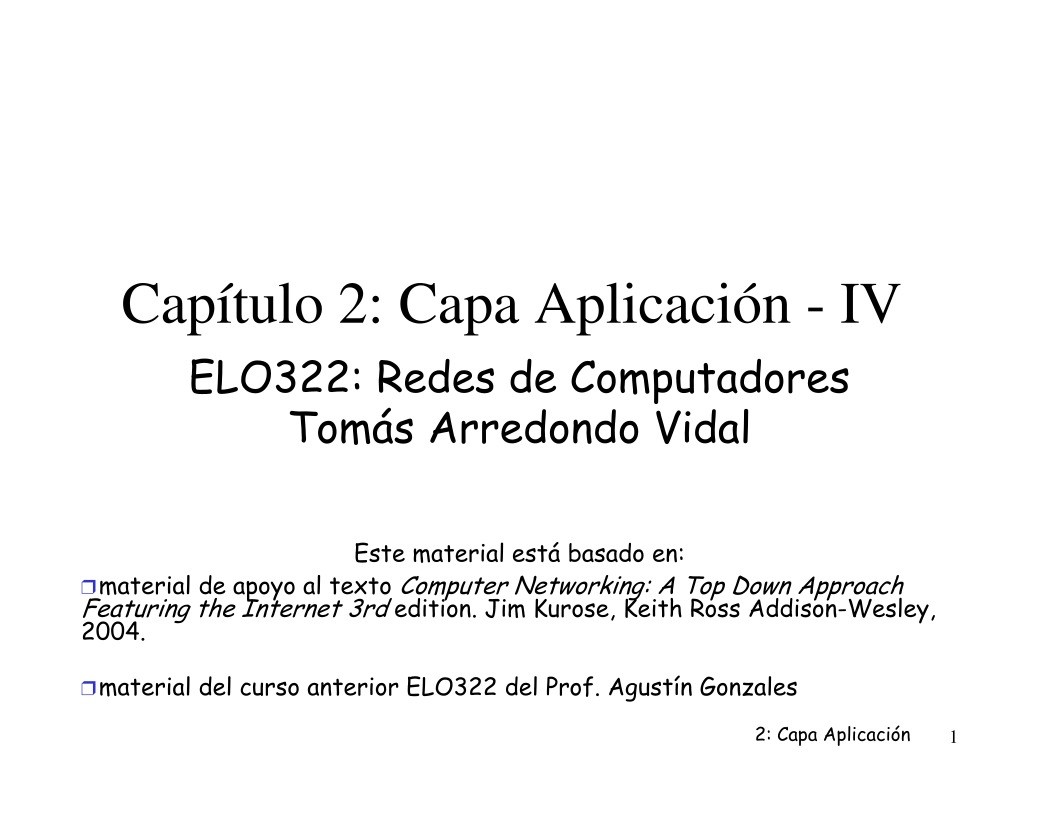 Imágen de pdf Capítulo 2: Capa Aplicación - IV