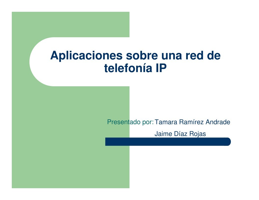 Imágen de pdf Aplicaciones sobre una red de telefonía IP