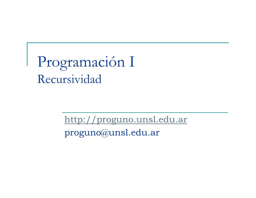 Imágen de pdf Programación I Recursividad