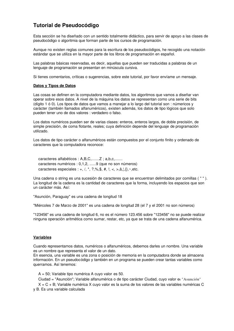 Imágen de pdf Tutorial de Pseudocódigo