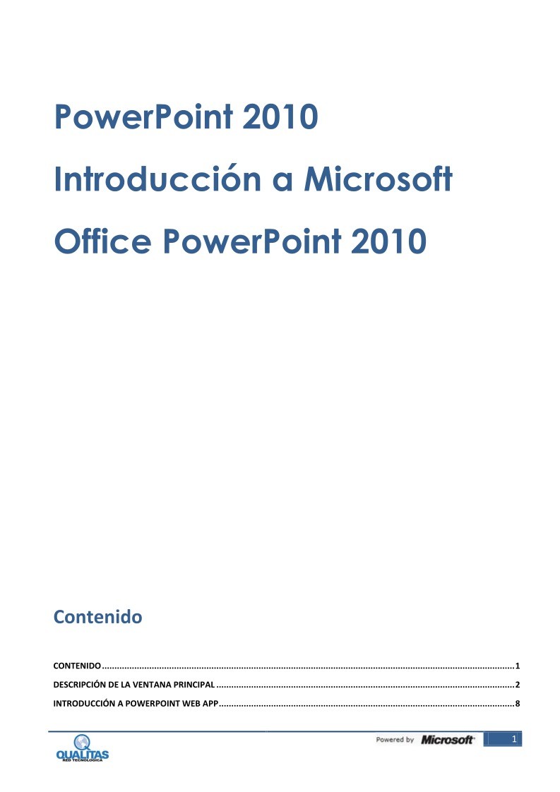 Imágen de pdf Introducción a Microsoft Office PowerPoint 2010