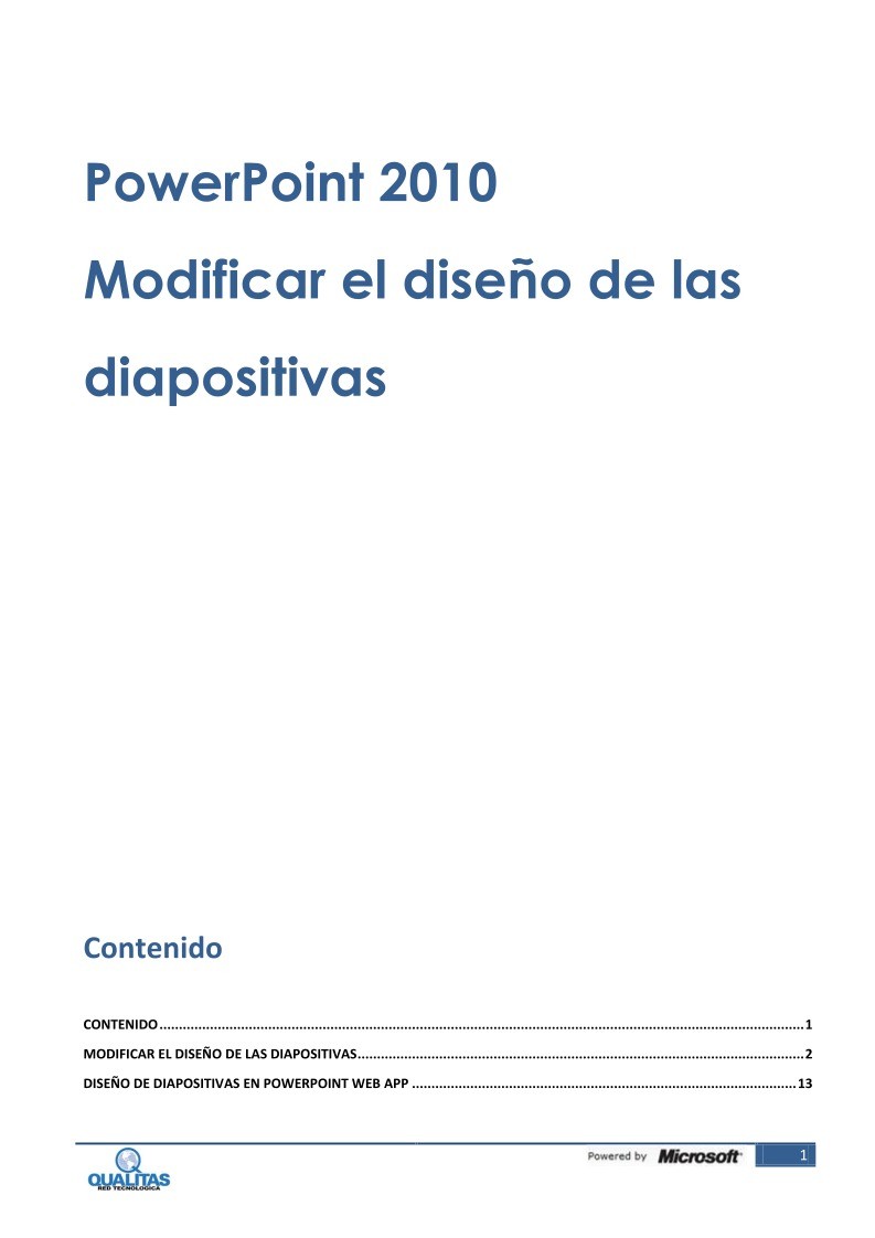 Imágen de pdf PowerPoint 2010 - Modificar el diseño de las diapositivas