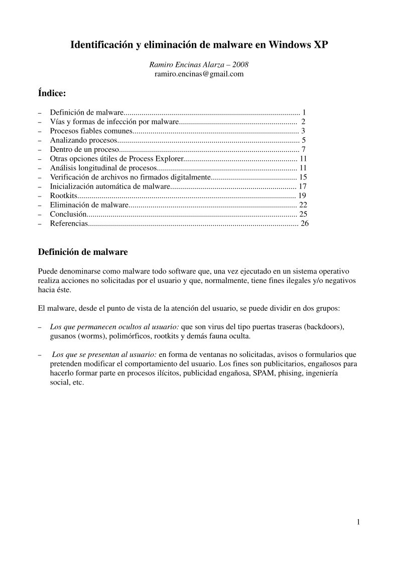 Imágen de pdf Identificación y eliminación de malware en Windows XP