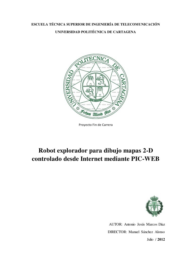 Imágen de pdf Robot explorador para dibujo mapas 2-D controlado desde Internet mediante PIC-WEB