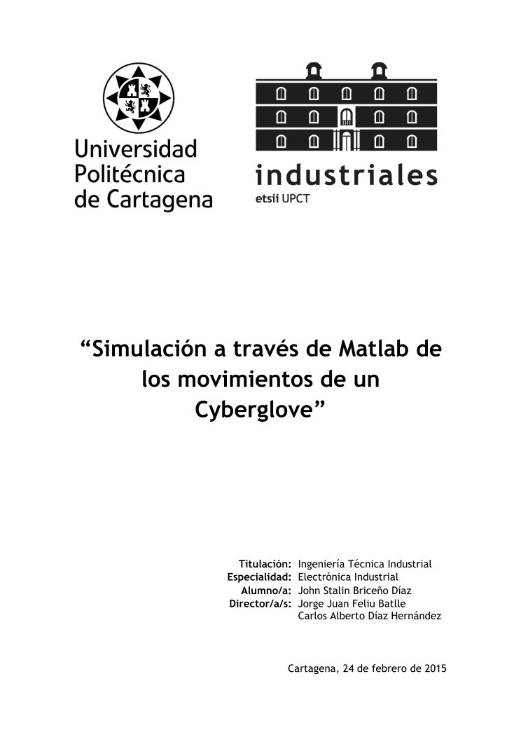 Imágen de pdf Simulación a través de Matlab de los movimientos de un Cyberglove