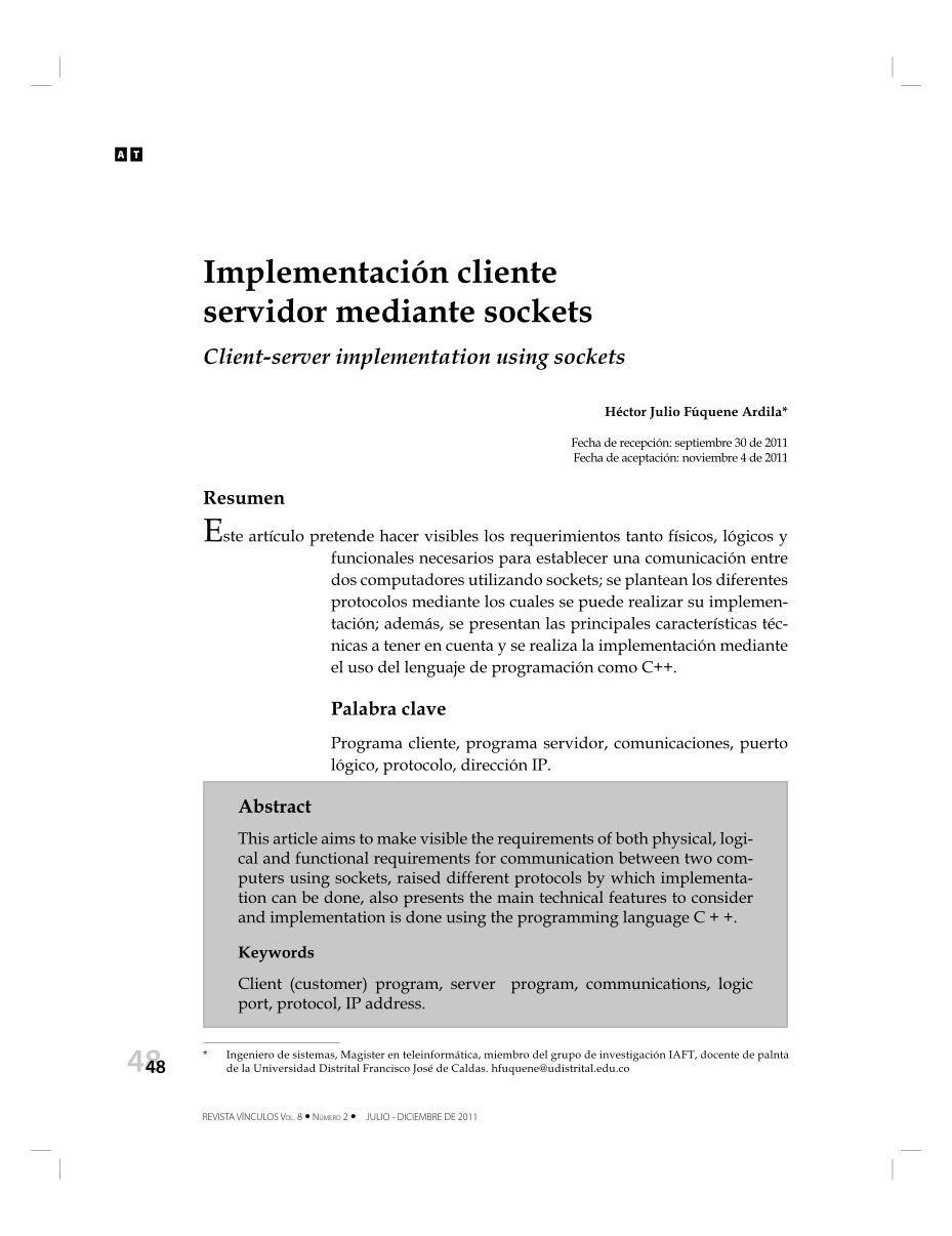 Imágen de pdf Implementación cliente servidor mediante sockets