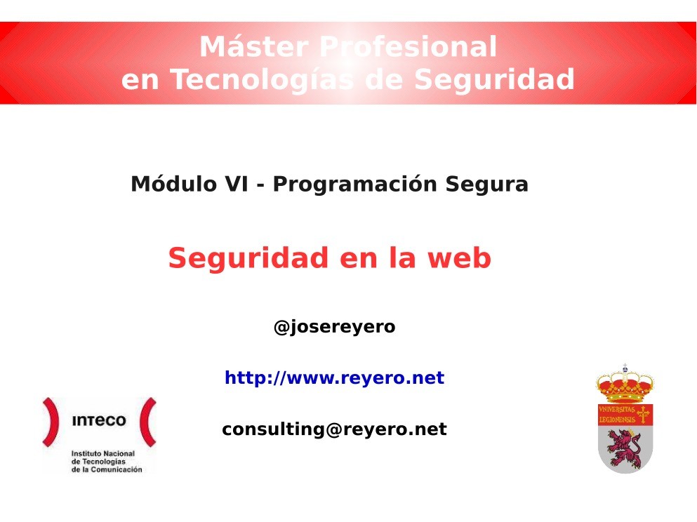 Imágen de pdf Módulo VI - Programación Segura - Seguridad en la web