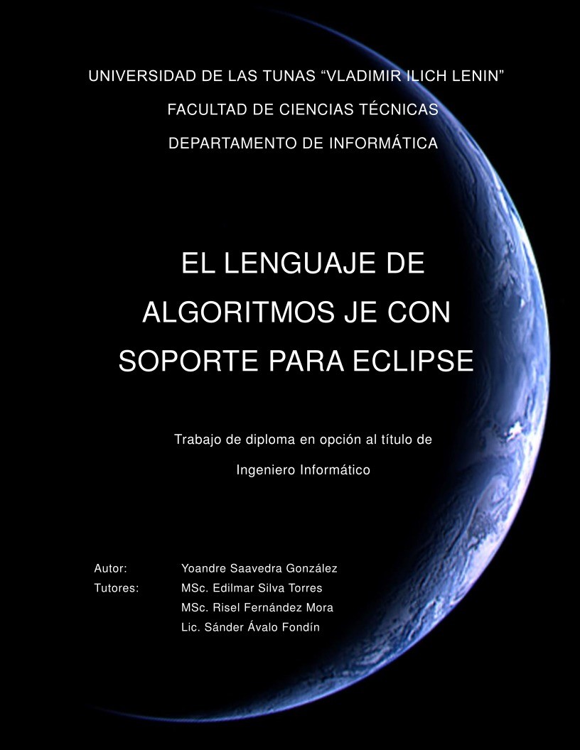 Imágen de pdf El lenguaje de algoritmos JE con soporte para Eclipse