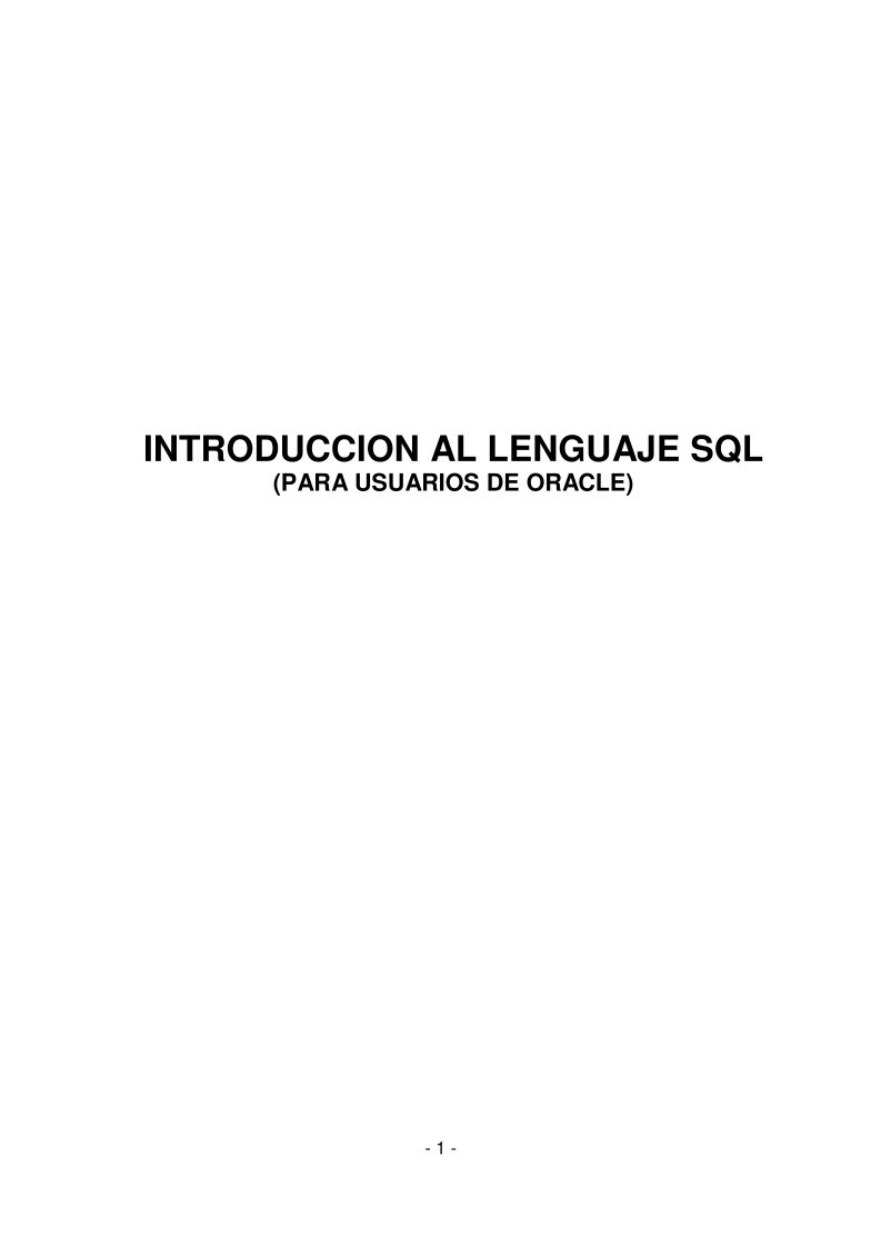 Imágen de pdf Introducción al lenguaje SQL (para usuarios de Oracle)