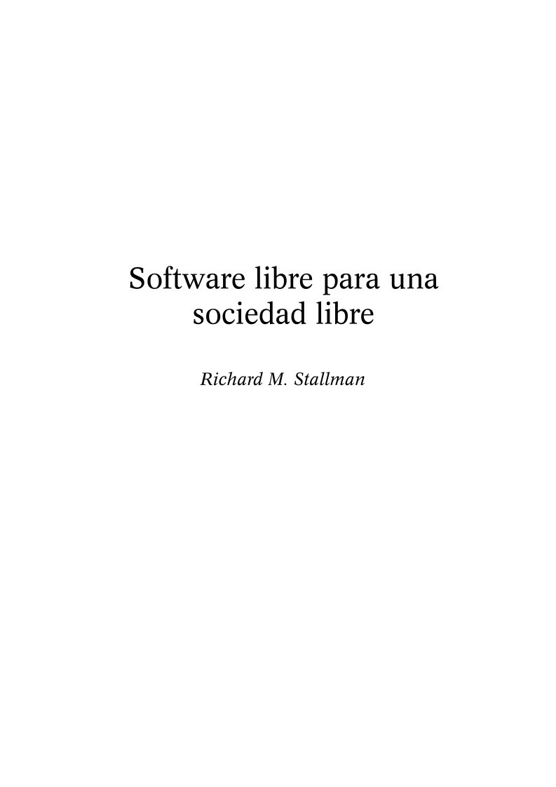 Imágen de pdf Software libre para una sociedad libre. Richard Stallman