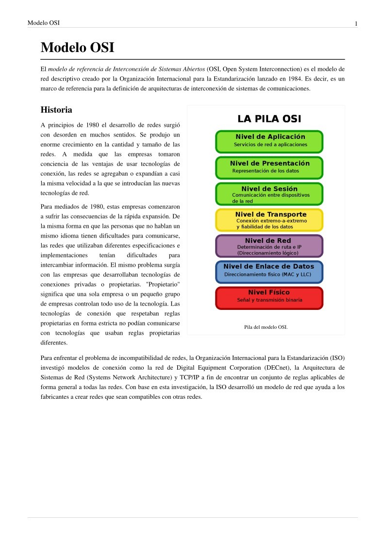 PDF de programación - Modelo OSI