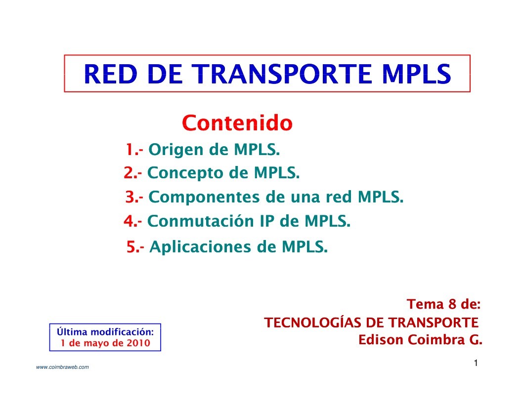Imágen de pdf Red de transporte MPLS