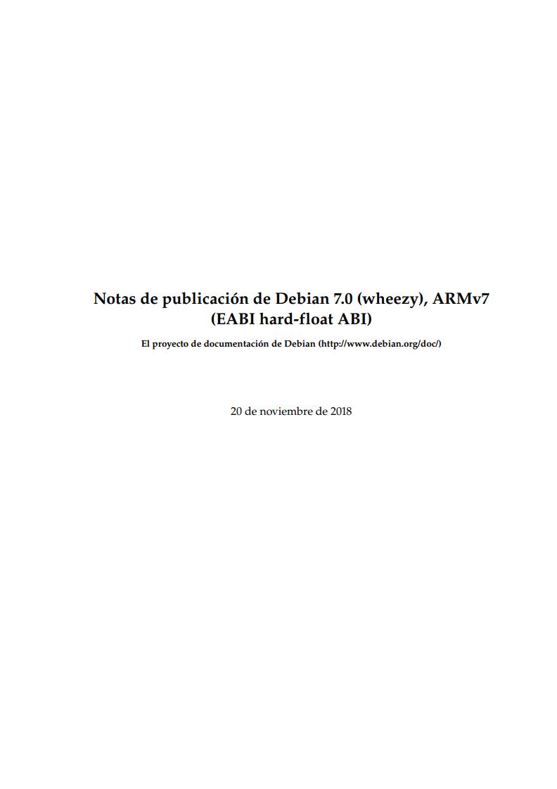 Imágen de pdf Notas de publicación de Debian 7.0 (wheezy), ARMv7 (EABI hard-float ABI)