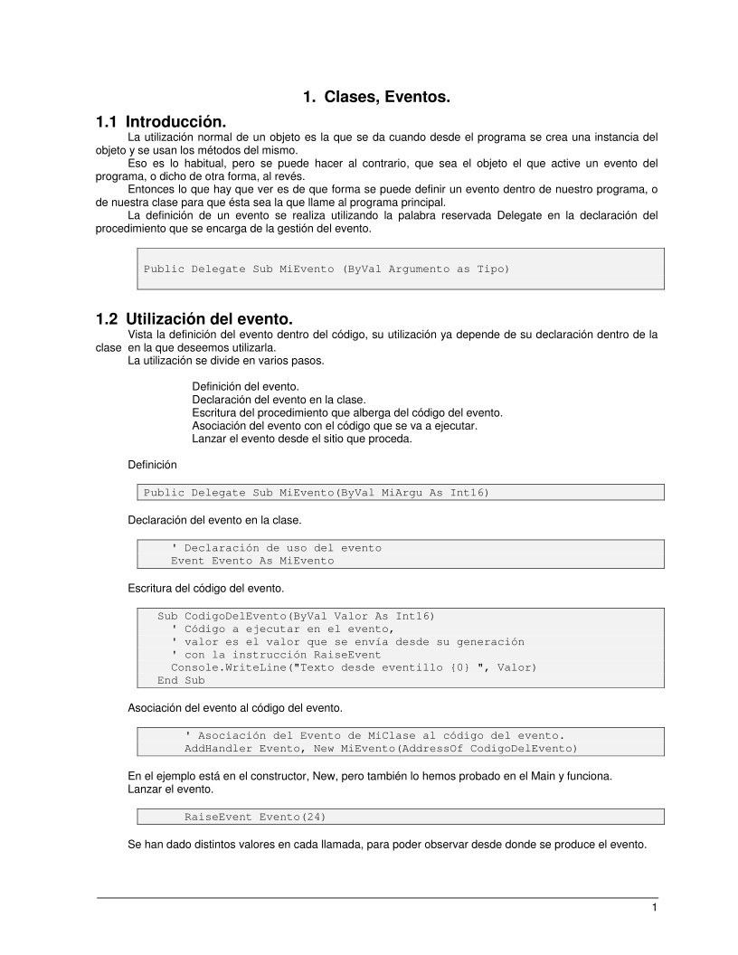 Imágen de pdf 1. Vb .Net 2005 - Clases, Eventos