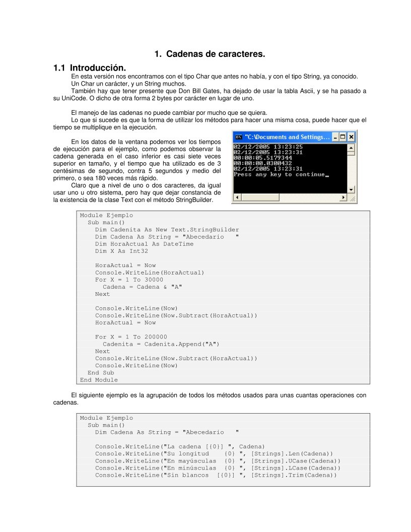 Imágen de pdf 1. Vb .Net 2005 - Cadenas de caracteres