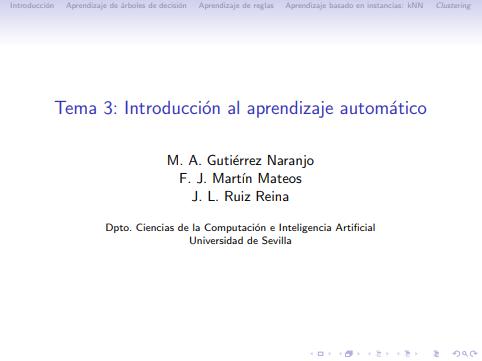 Imágen de pdf Tema 3: Introducción al aprendizaje automático