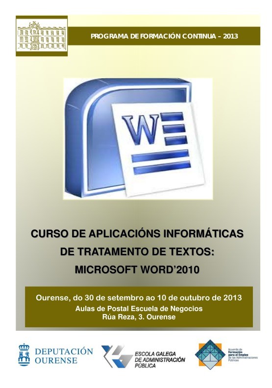 Imágen de pdf Curso de aplicaciones informáticas de tratamiento de textos: Microsoft Word 2010