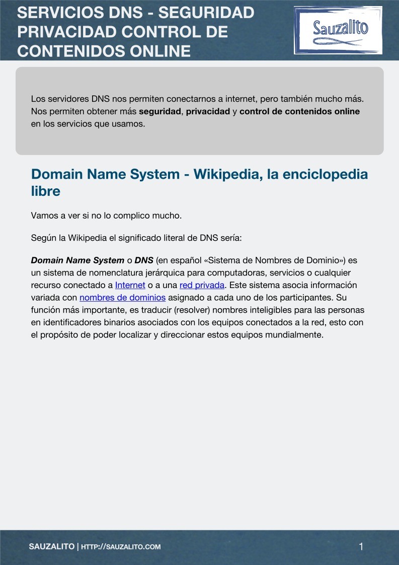Imágen de pdf Servicios DNS - Seguridad privacidad control de contenidos online