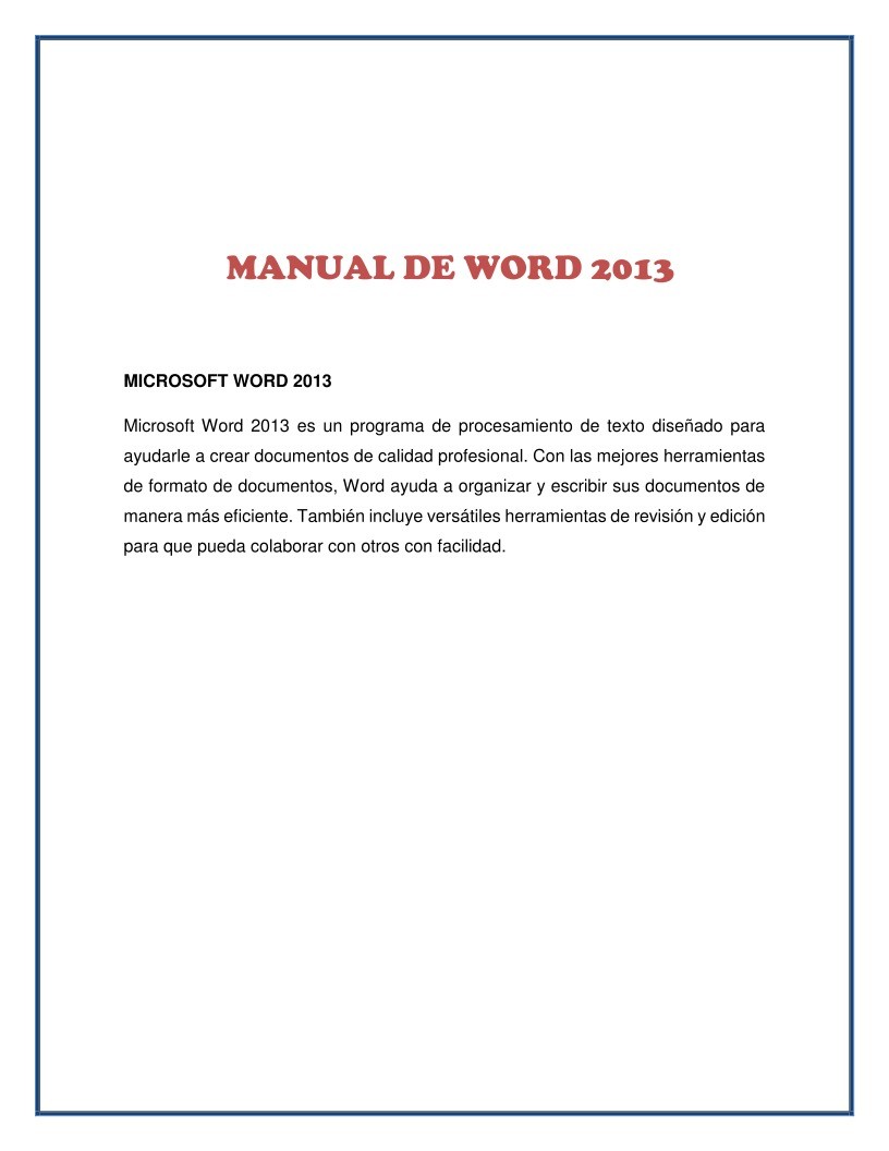 Imágen de pdf Manual de Word 2013