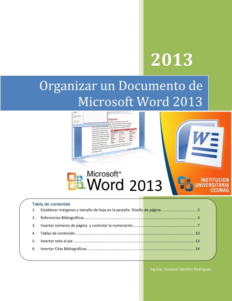 Imágen de pdf Organizar un Documento de Microsoft Word 2013