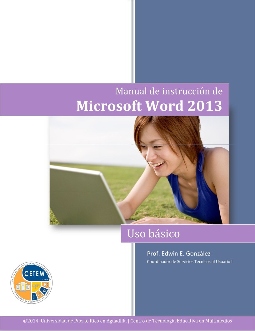 Imágen de pdf Manual de instrucción de Word 2013 - Uso básico