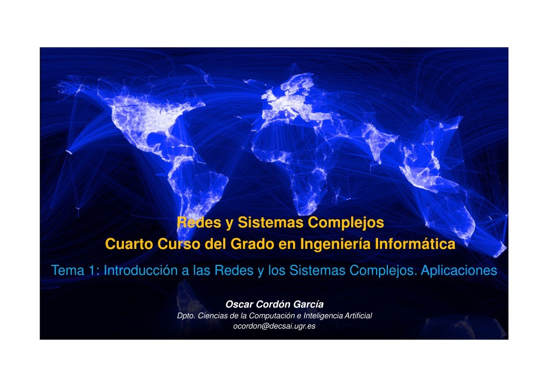 Imágen de pdf Tema 1 - Introducción a las Redes y los Sistemas Complejos - Aplicaciones