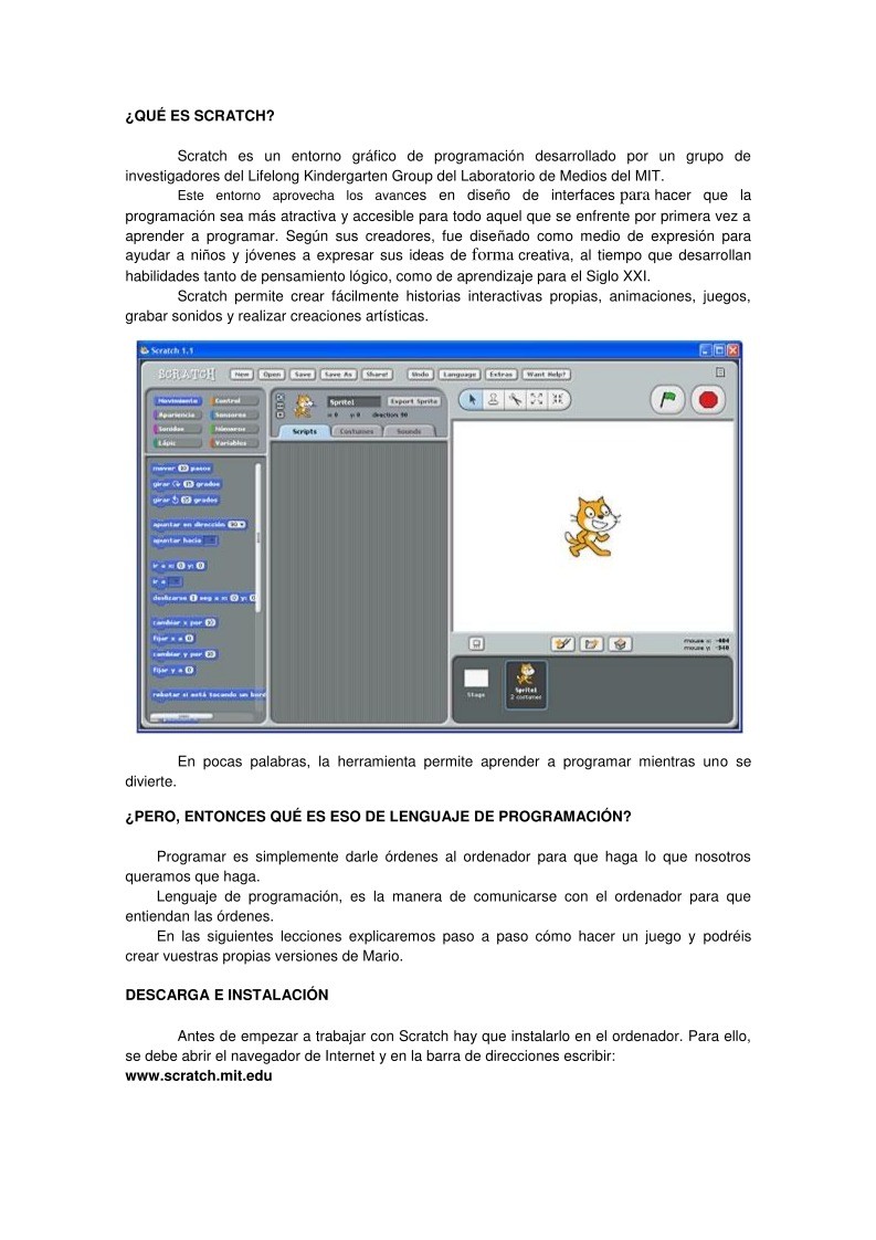 Imágen de pdf ¿Qué es Scratch?