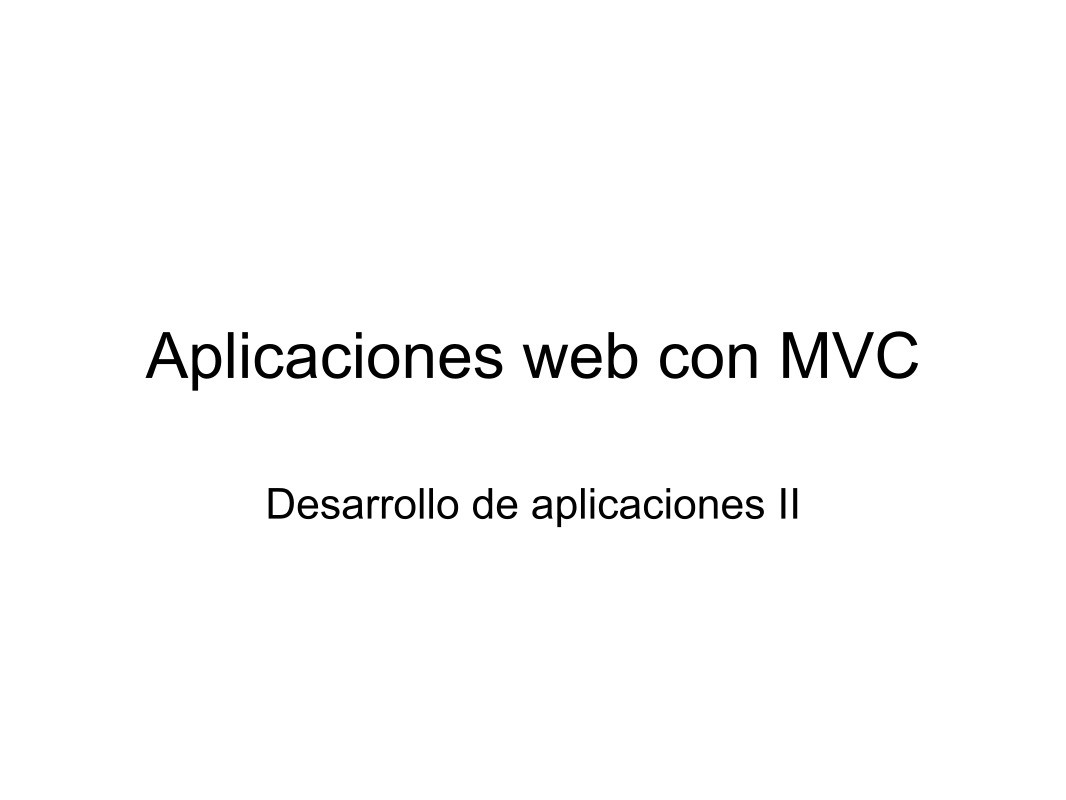 Imágen de pdf Aplicaciones web con MVC - Desarrollo de aplicaciones II