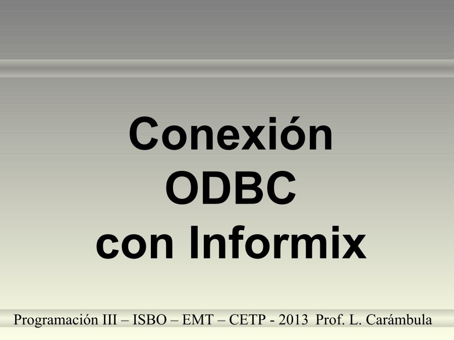 Imágen de pdf Conexión ODBC con Informix