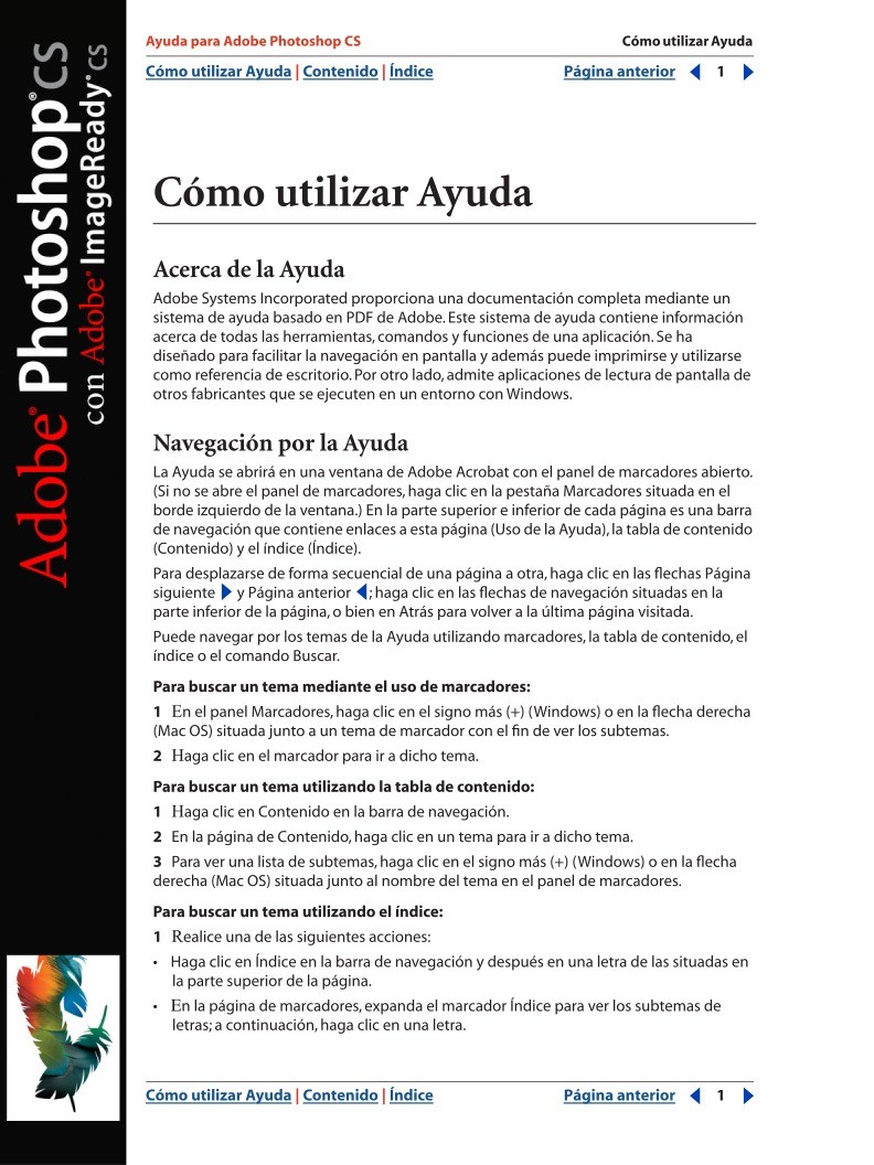 Imágen de pdf Ayuda para Adobe Photoshop CS y Adobe ImageReady CS