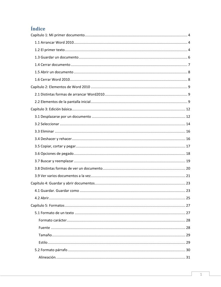 Imágen de pdf Manual de Word 2010