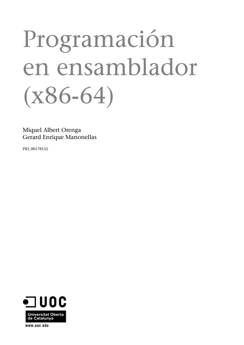 Imágen de pdf Programación en ensamblador (x86-64)